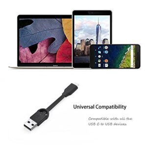 Short USB C to USB A, Type-C Charger Cable Cord PowerLine Keychain 3 Inches Fast Charging Cord Compatible with Samsung Galaxy S20/ S20 Plus/S10/S9/Note 20 Ultra/Google Pixel OnePlus Huawei (3 Packs)
