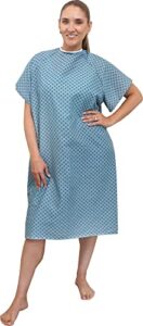 amu solutions 12 pack - blue hospital gown with back tie/hospital patient robes with ties - one size fits all wholesale