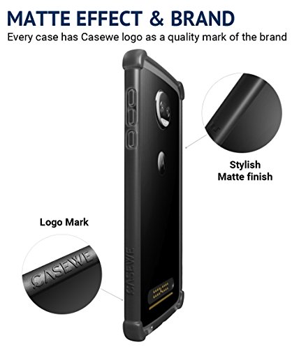 CaseWe - Motorola Moto Z2 Force Protective Bumper Case Cover/Compatible With Moto Mods - All Matte Black