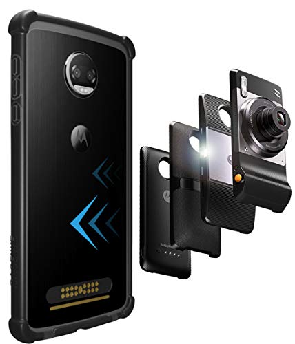 CaseWe - Motorola Moto Z2 Force Protective Bumper Case Cover/Compatible With Moto Mods - All Matte Black