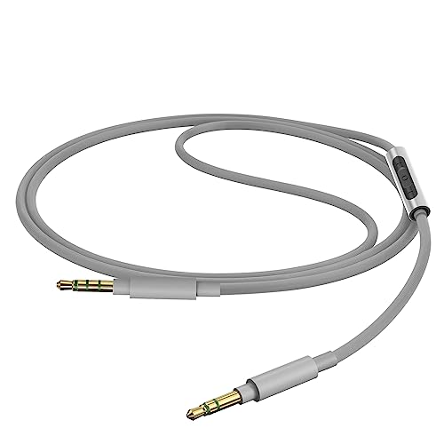 GEEKRIA Audio Cable with Mic Compatible with Sony WH-1000XM5 WH-1000XM4 WH-XB910N WH-XB900N Cable, 3.5mm Aux Replacement Stereo Cord with Inline Microphone and Volume Control (4 ft / 1.2 m)