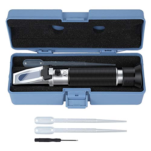 AUTOUTLET Salinity Refractometer Saltwater Aquarium for Seawater, Pool, Tank, Marine, Fishkeeping, 0-100PPT & 1.000-1.070 Salinity Tester with ATC Function Salinity Hydrometer Kit