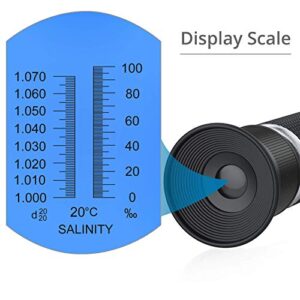 AUTOUTLET Salinity Refractometer Saltwater Aquarium for Seawater, Pool, Tank, Marine, Fishkeeping, 0-100PPT & 1.000-1.070 Salinity Tester with ATC Function Salinity Hydrometer Kit