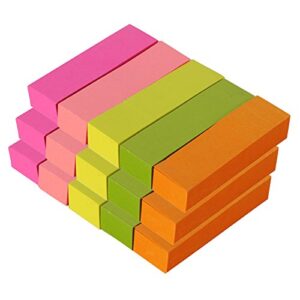 mylifeunit small sticky notes, self-stick notes 0.6 x 3 inch, variety of colors (100 pcs x 15 pack)