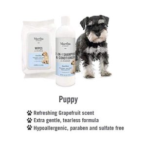 Martha Stewart for Pets 2-in-1 Puppy Shampoo with Grapefruit | Tearless Dog Shampoo and Conditioner, Safe for All Dogs and Puppies, 16 Ounce Bottle Dog Wash