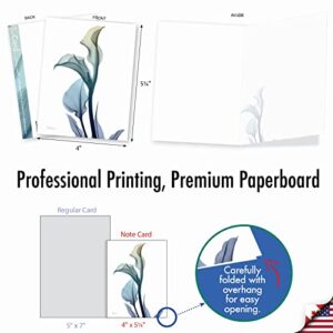 The Best Card Company - 10 Boxed Note Cards with Flowers - Blank Assorted Floral Notecards Bulk (4 x 5.12 Inch) - Blooming Expressions AM6221OCB-B1x10