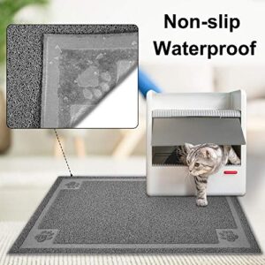 UPSKY Large Cat Litter Mat Trapper 35"×23" Traps Litter from Box and Paws Scatter Control for Litter Box Soft on Sensitive Kitty Paws Easy to Clean Durable (Grey)