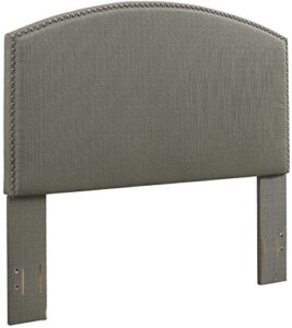crosley furniture cassie curved upholstered headboard, full/queen, shadow gray linen