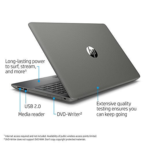 HP 15-inch Laptop, AMD A6-9225 Processor, 4 GB RAM, 1 TB Hard Drive, Windows 10 Home (15-db0020nr, Gray)