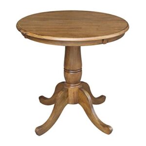 whitewood industries international concepts 30" round top pedestal table, 28.9", pecan