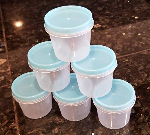 Handy Housewares 6 Piece Reusable Salad Dressing 1oz Container Set with Snap Airtight Lids - Great for Lunches On The Go