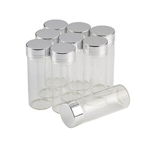 12units 30x80mm empty jars glass bottle with aluminium silver color screw cap 40mlsealed liquid food gift container (12, 40ml-silver lid)