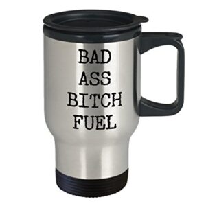 HollyWood & Twine Badass Travel Cup - Badass Bitch Fuel Stainless Steel Insulated Coffee Cup with Lid