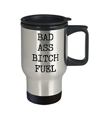 HollyWood & Twine Badass Travel Cup - Badass Bitch Fuel Stainless Steel Insulated Coffee Cup with Lid