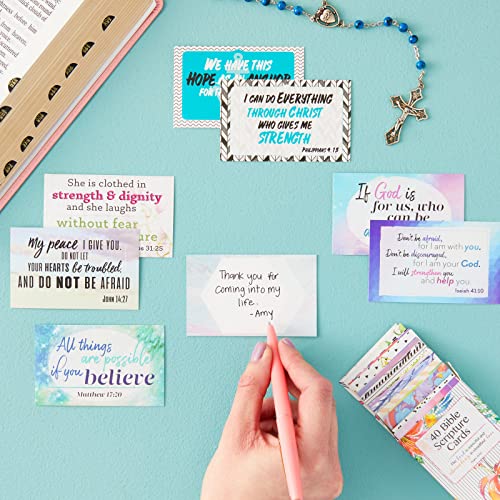 Best Paper Greetings 40 Pack Bible Verse Cards for Prayer, Sunday School, Inspirational Christian Gifts for Women (3 x 2 In)