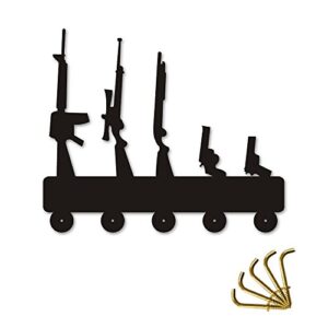 The Geeky Days Funny Gun Family Shape Design Coat Hooks Coat Hanger Firearms Weapons Key Hanger Key Hooks Rack Home Decor Modern Wall Hooks