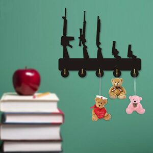 The Geeky Days Funny Gun Family Shape Design Coat Hooks Coat Hanger Firearms Weapons Key Hanger Key Hooks Rack Home Decor Modern Wall Hooks