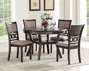 new classic furniture gia 5-piece round dining table set, 47-inch, cherry