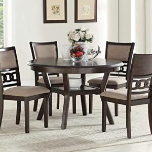 New Classic Furniture Gia 5-Piece Round Dining Table Set, 47-Inch, Cherry