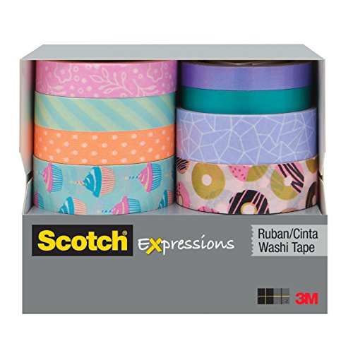 Scotch Expressions Washi Tape, 8 rolls/pack (C1017-8-P2)