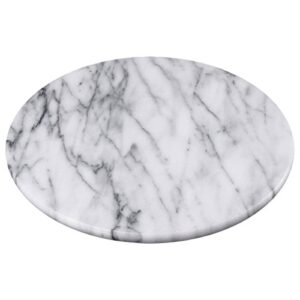 creative home natural marble round trivet cheese board dessert snack appetizers bread serving plate serving tray, 8" diameter, off-white (color may vary)