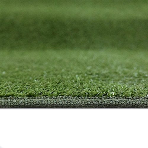Ambiant Heavy Duty Artificial Grass Turf Indoor Outdoor Green Grass Color 4' Round - Area Rug for Dogs, patios, porches with A Marine Backing