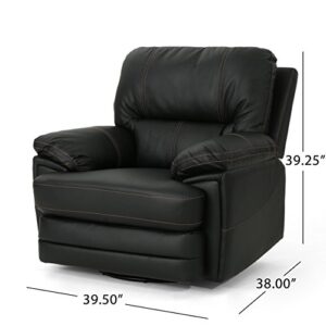 Great Deal Furniture | Laurent | Faux Leather Swivel Power Recliner | in Black