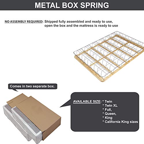 Mattress Solution Fully Assembled Low Profile Metal Traditional Boxspring/Foundation for Mattress, King, Size