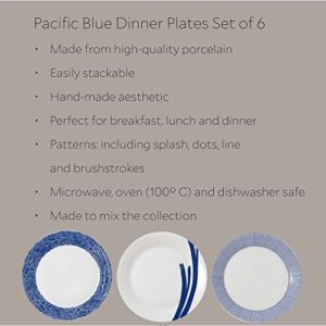 Royal Doulton Pacific Mixed Patterns Dinner Plates Set of 6