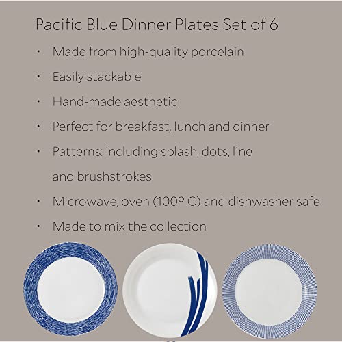 Royal Doulton Pacific Mixed Patterns Dinner Plates Set of 6