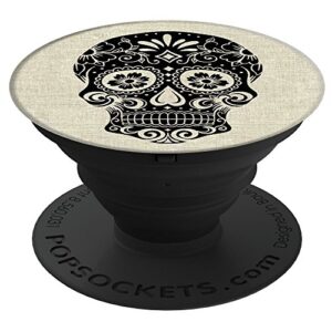 popsockets: collapsible grip & stand for phones and tablets - sugarskull on linen
