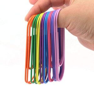 ruiling 40-pack 4 inches mega large paper clips - 8 colors per color 5pcs 100mm cute paper needle multicolor bookmark,office supply accessories