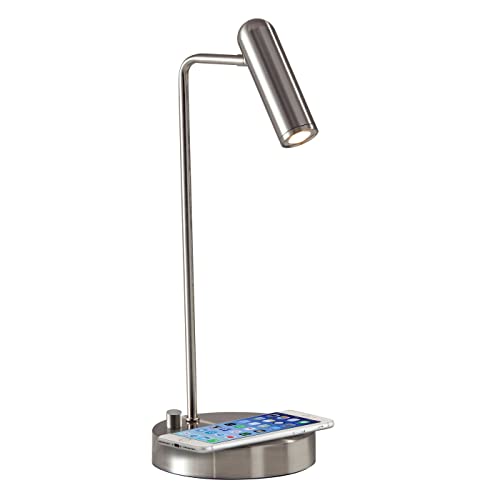 Adesso 3162-22 Kaye LED Desk Lamp Wireless Charging, 7W LED, 5W QI, USB Port, Indoor Lighting Lamps