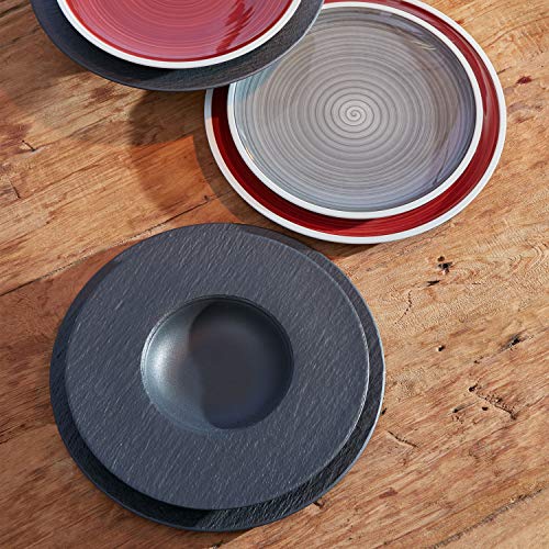 Villeroy & Boch Manufacture Rock Pasta Plate, 11.5 in, Black/Gray