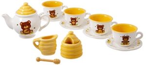 schylling honey bear porcelain tea set, yellow