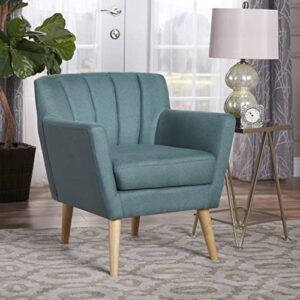 Christopher Knight Home Merel Mid Century Modern Fabric Club Chair, 28.30" W x 27.60" D x 31.50" H, Dark Teal/Natural