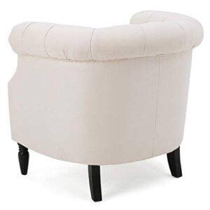 Christopher Knight Home Akira Fabric Club Chair, Beige 33D x 29.6W x 30.25H in