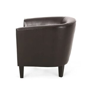 Christopher Knight Home Logan Club Chair, Leather, Brown