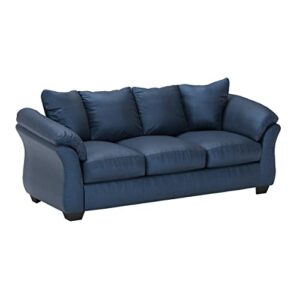 signature design by ashley darcy casual plush sofa, dark blue