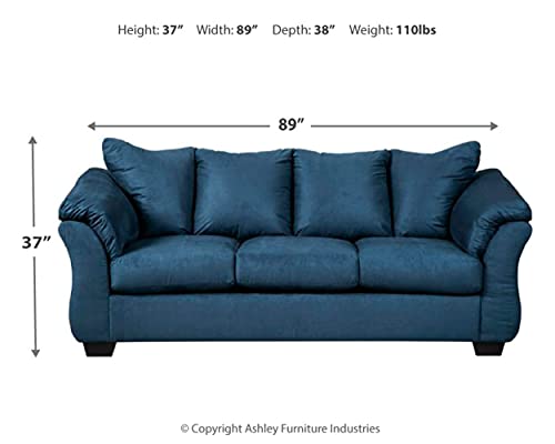 Signature Design by Ashley Darcy Casual Plush Sofa, Dark Blue