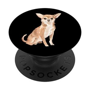 cute chihuahua watercolor art | dog lover gift pacj0899 popsockets popgrip: swappable grip for phones & tablets