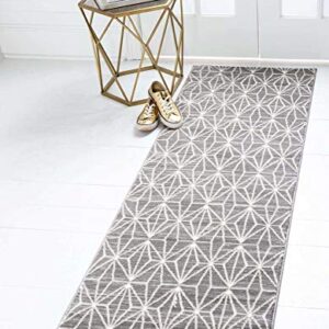 Jill Zarin Uptown Collection Area Rug - Fifth Avenue (2' 2" x 6' 1" Runner, Gray/ Ivory)