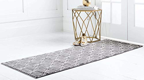 Jill Zarin Uptown Collection Area Rug - Fifth Avenue (2' 2" x 6' 1" Runner, Gray/ Ivory)