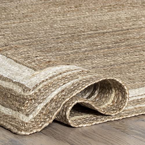 nuLOOM Rikki Coastal Braided Jute Area Rug, 6' x 9', Off-white