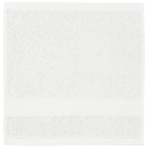 Amazon Basics Fade-Resistant Cotton Washcloth, 12-Pack, White, 12" L x 12" W