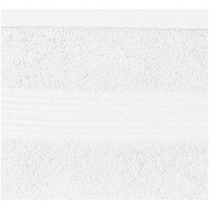 Amazon Basics Fade-Resistant Cotton Washcloth, 12-Pack, White, 12" L x 12" W