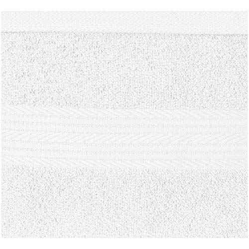 Amazon Basics Fade-Resistant Cotton Washcloth, 12-Pack, White, 12" L x 12" W