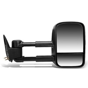 dna motoring twm-001-t222-bk-r manual adjustment towing mirror compatible with 03-06 silverado suburban avalanche tahoe sierra yukon, right side