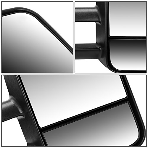 DNA Motoring TWM-001-T222-BK-R Manual Adjustment Towing Mirror Compatible With 03-06 Silverado Suburban Avalanche Tahoe Sierra Yukon, Right Side