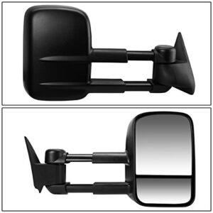 DNA Motoring TWM-001-T222-BK-R Manual Adjustment Towing Mirror Compatible With 03-06 Silverado Suburban Avalanche Tahoe Sierra Yukon, Right Side